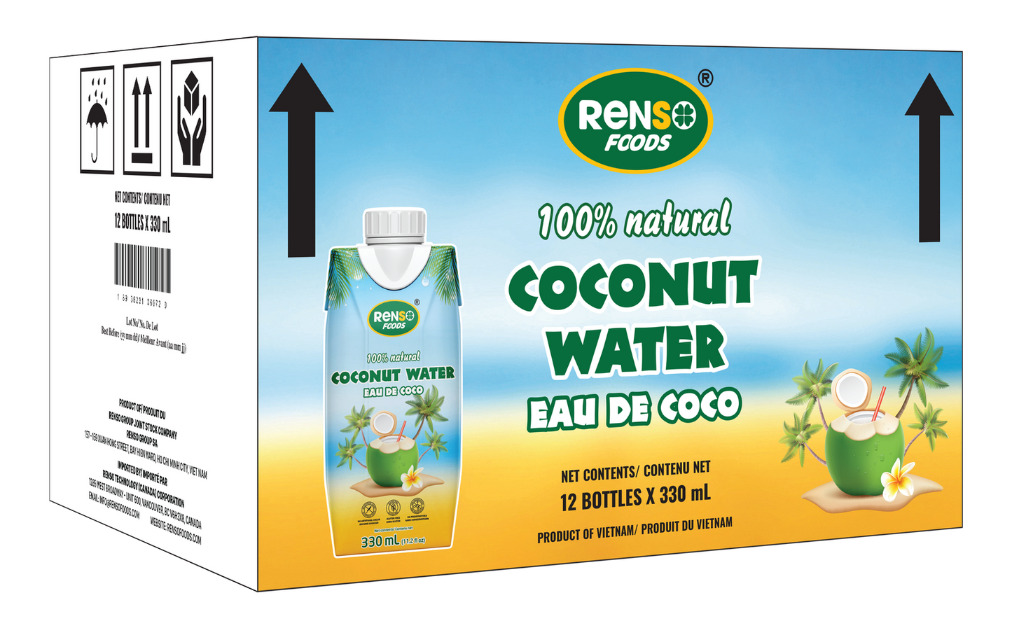 Nước Dừa RENSO (330ml, 12 Chai/thùng)