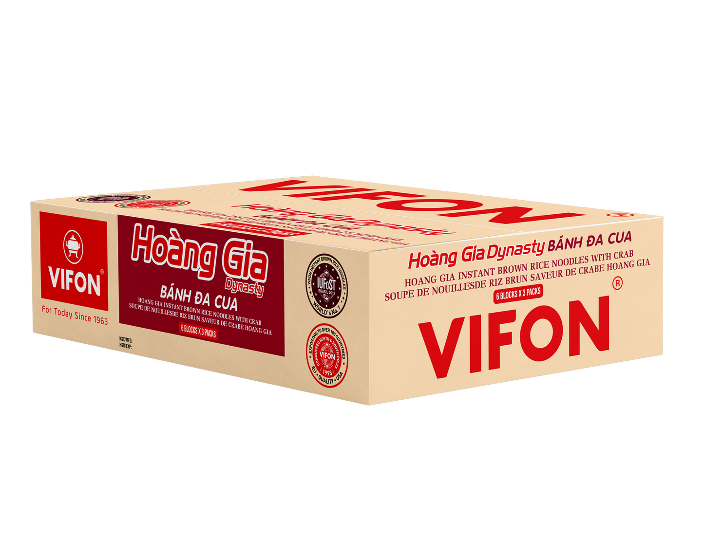 Mì gạo lứt ăn liền VIFON Hoàng Gia vị cua (120g; 18 gói/thùng)