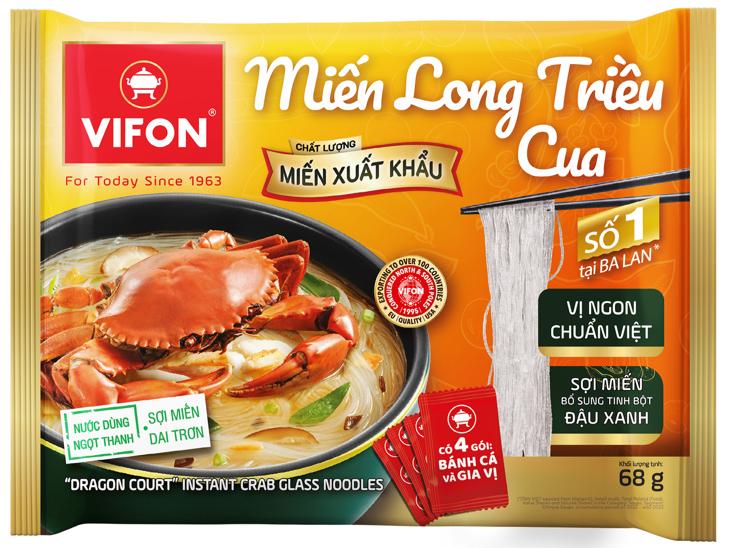 Miến cua VIFON "Hoàng Gia" (68g, 20 gói/thùng)