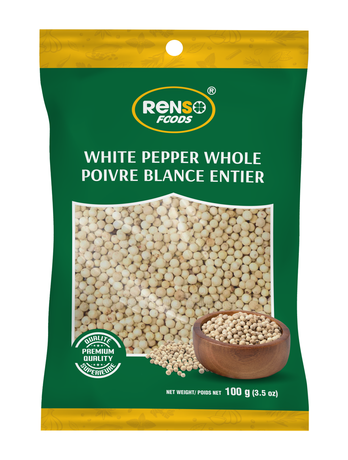 Hạt Tiêu Trắng Nguyên Hạt RENSO (100g, 24 túi/thùng)