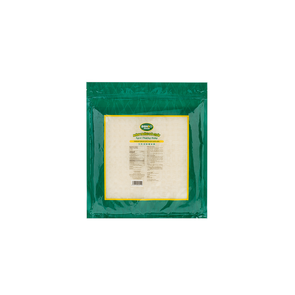 Renso Premium Square Rice Paper Salad Roll (22cm, 340g, 44 bags/case)