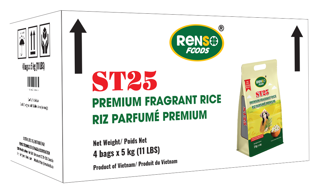 Gạo thơm cao cấp RENSO ST25 (5kg, 4 túi/thùng)