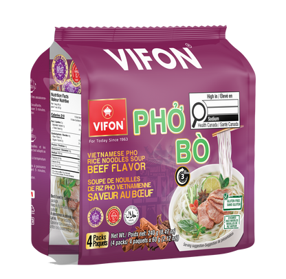 Phở ăn liền hương vị bò VIFON (60g, 4 gói/lốc, 6 lốc/thùng)