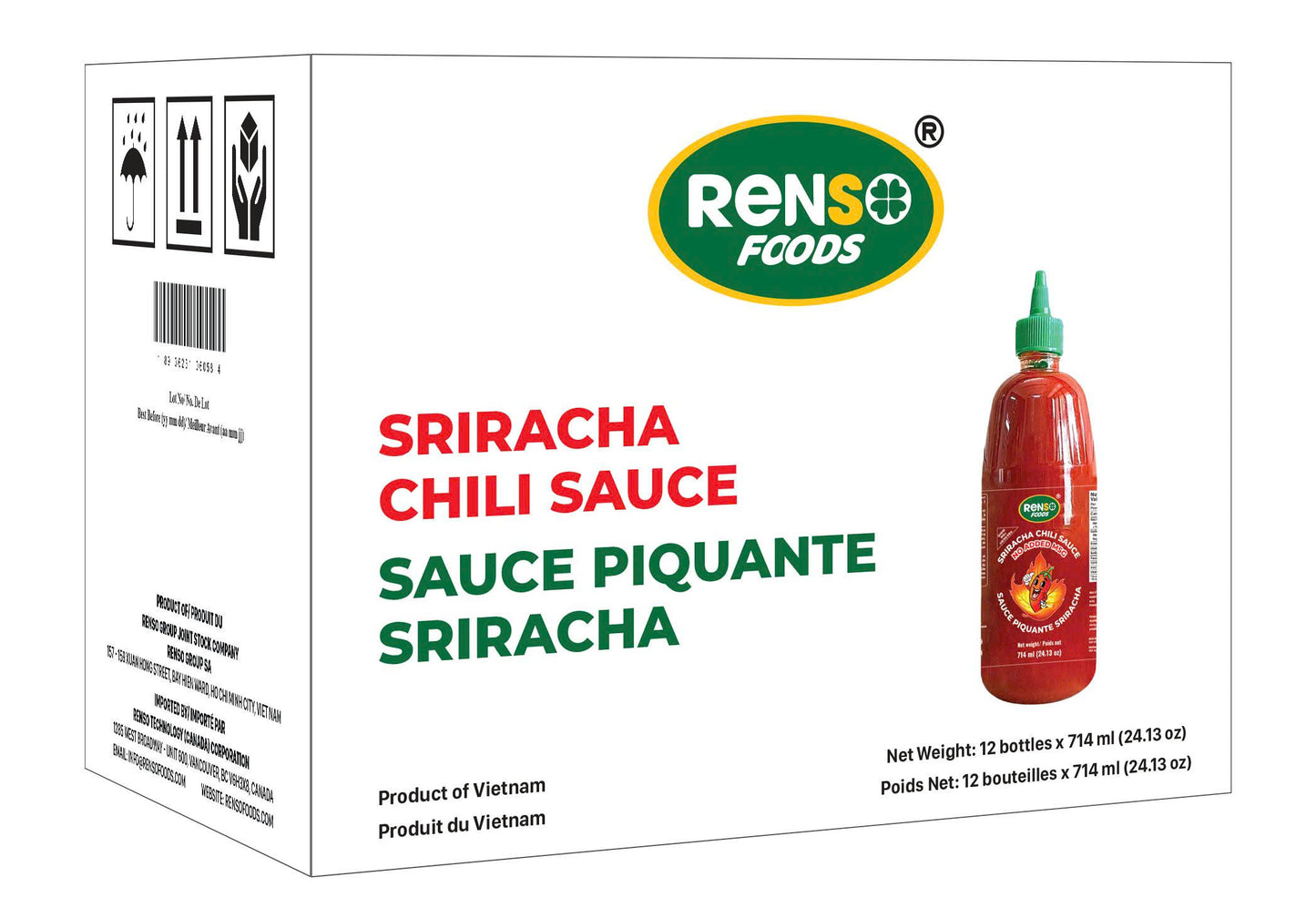 Tương ớt Sriracha RENSO (714ml, 12 chai/thùng)