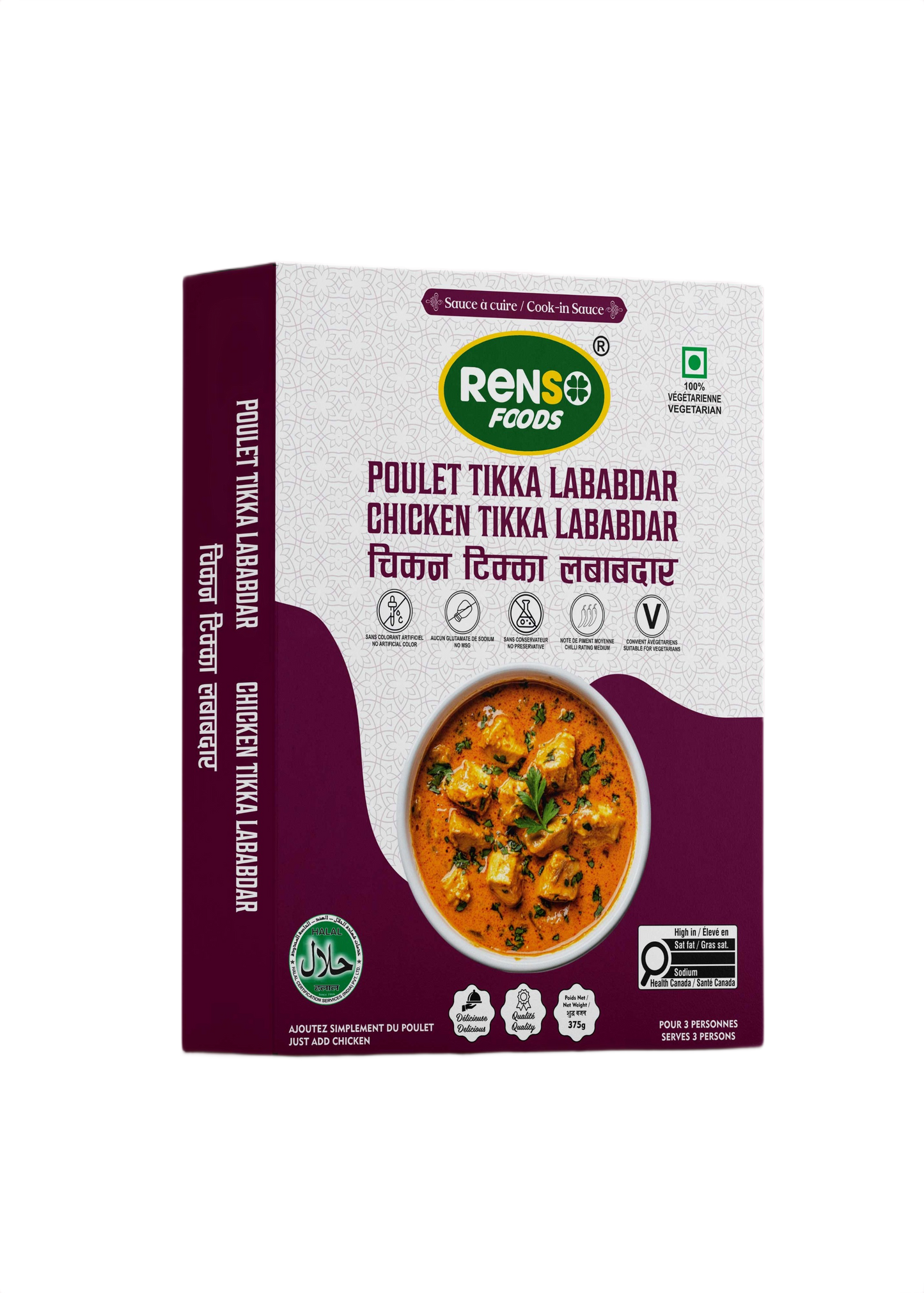 Xốt gà Tikka Lababdar RENSO (375g, 24 hộp/thùng)