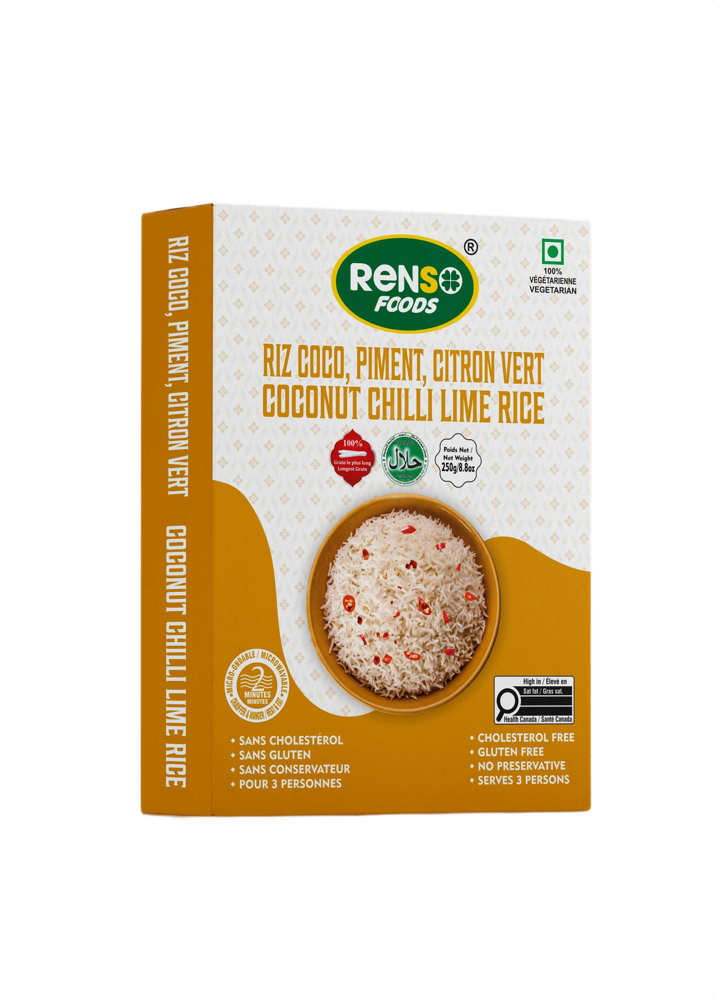 Gạo RENSO Microrice vị Dừa, Ớt, Chanh (250g, 24 hộp/ thùng)