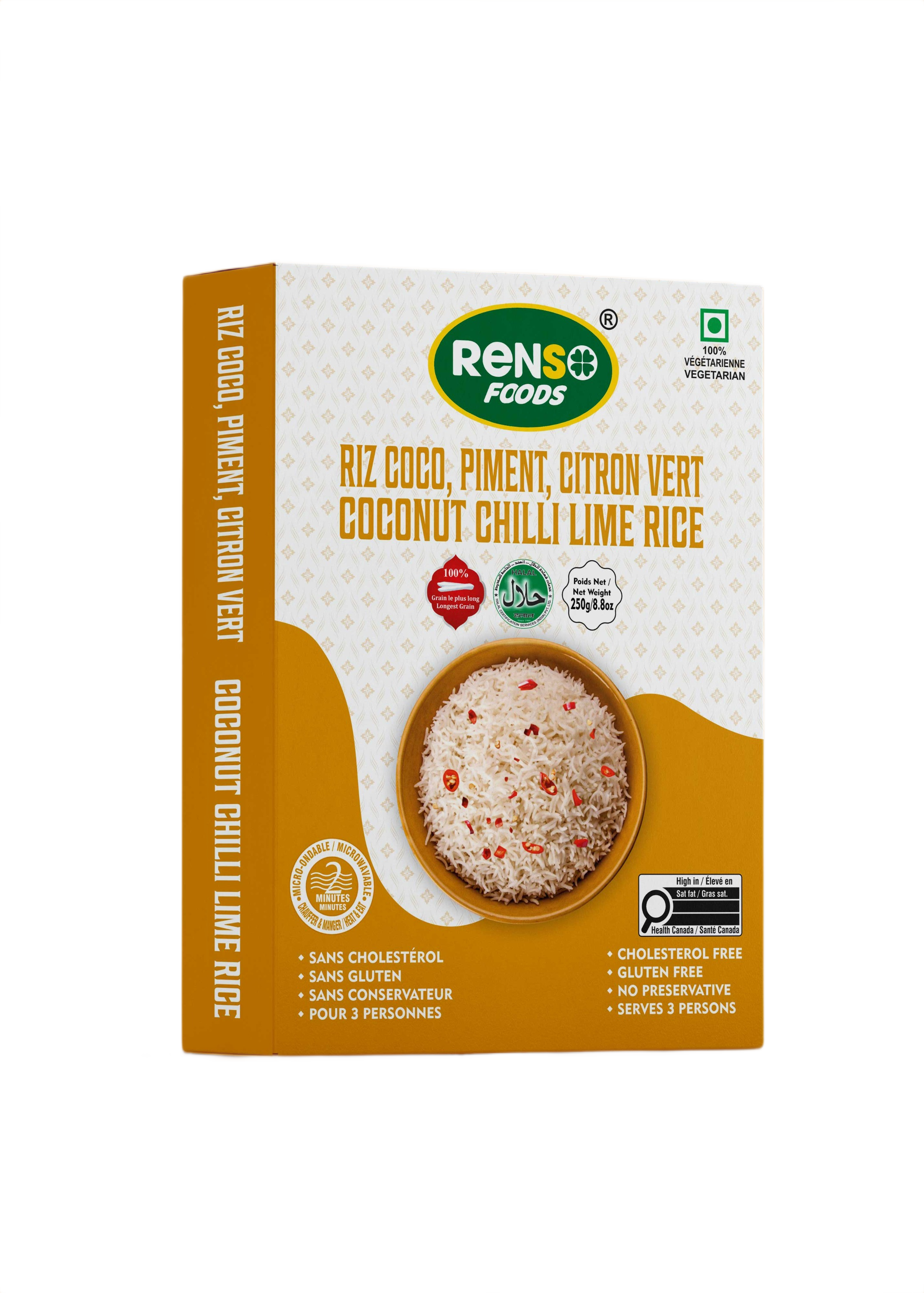 Gạo RENSO Microrice vị Dừa, Ớt, Chanh (250g, 24 hộp/ thùng)