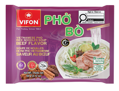 Phở ăn liền hương vị bò VIFON (60g, 4 gói/lốc, 6 lốc/thùng)