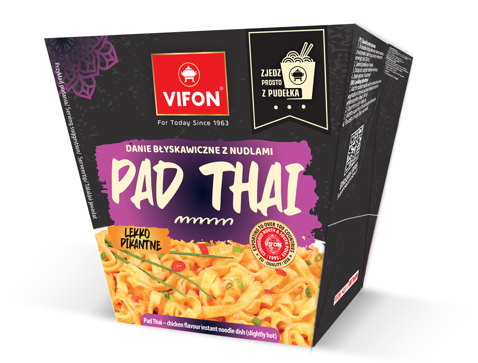 Mì ăn liền VIFON Pad Thái – Hương vị Gà (Cay nhẹ) (85g, 8 hộp/thùng)