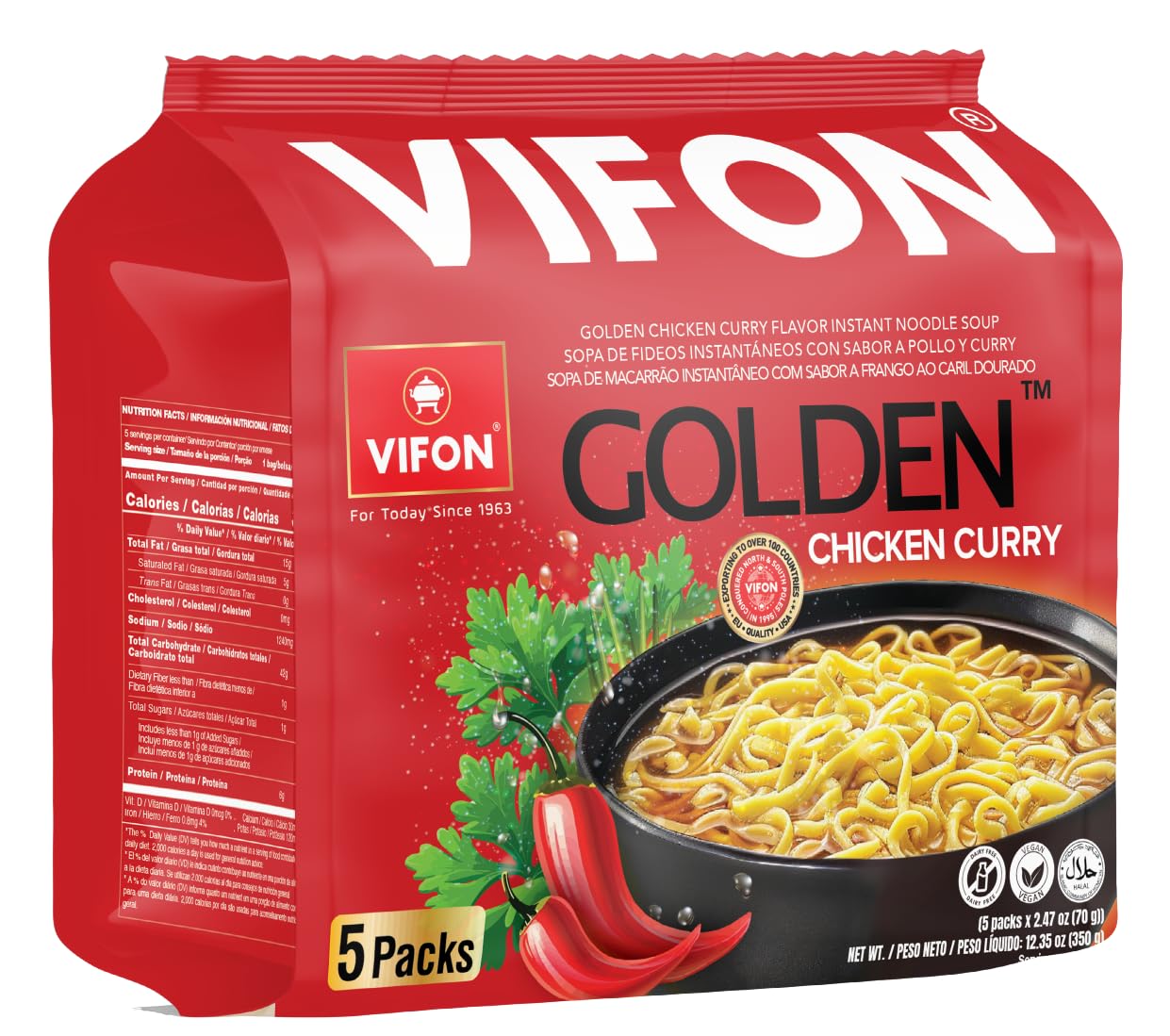 RENSO Coconut Water 500ml + VIFON Golden Chicken Curry Flavor Noodle Soup