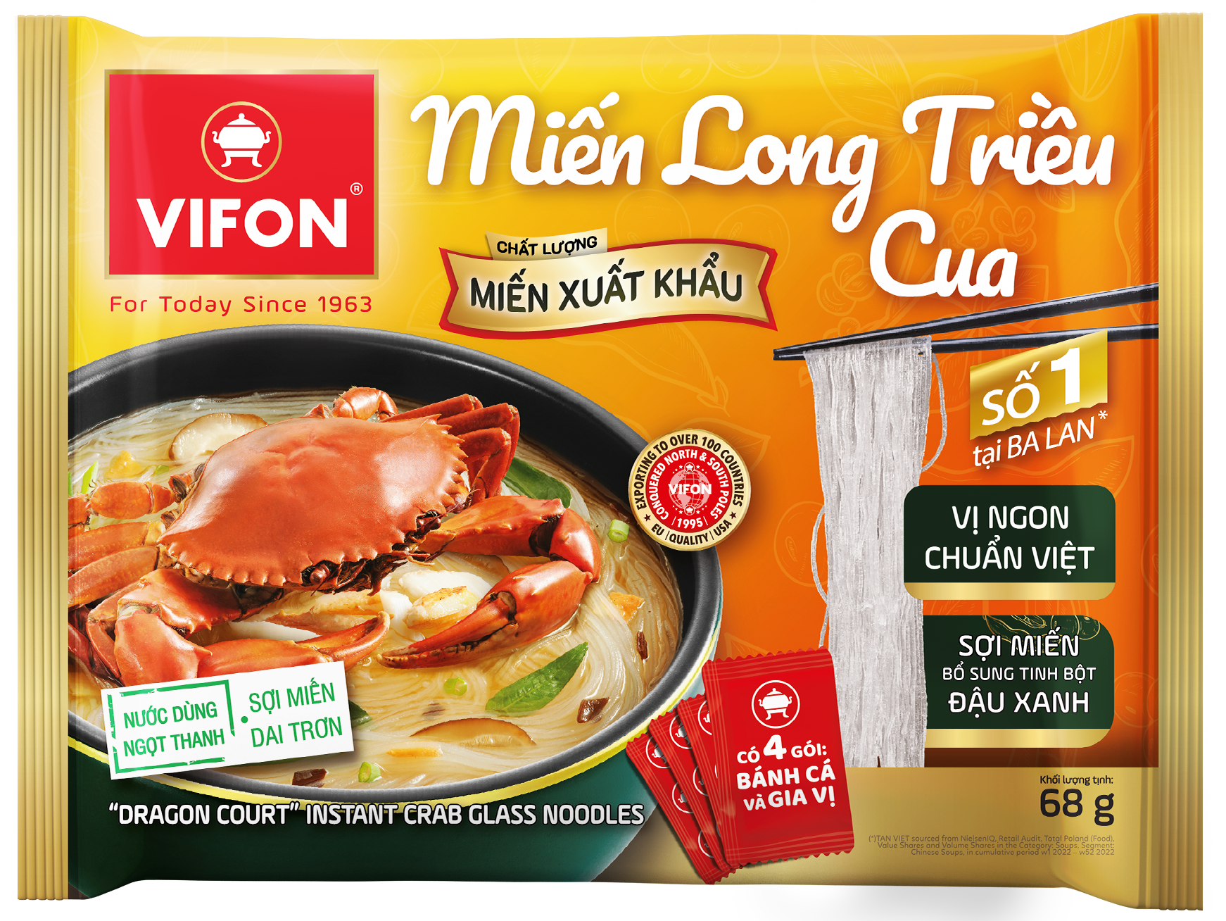 Miến cua VIFON "Hoàng Gia" (68g, 20 gói/thùng)