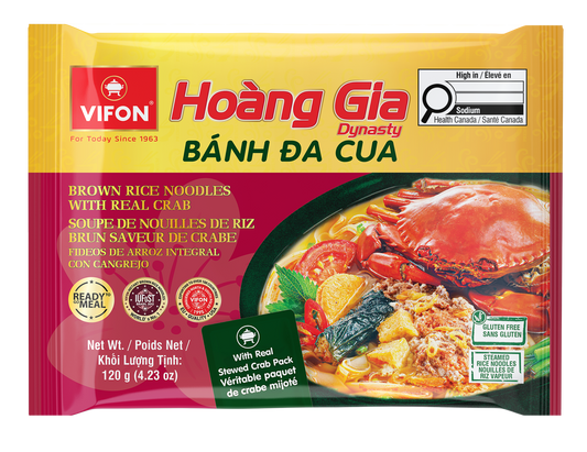 VIFON 皇家速食糙米面配蟹 (120克; 18袋/箱)