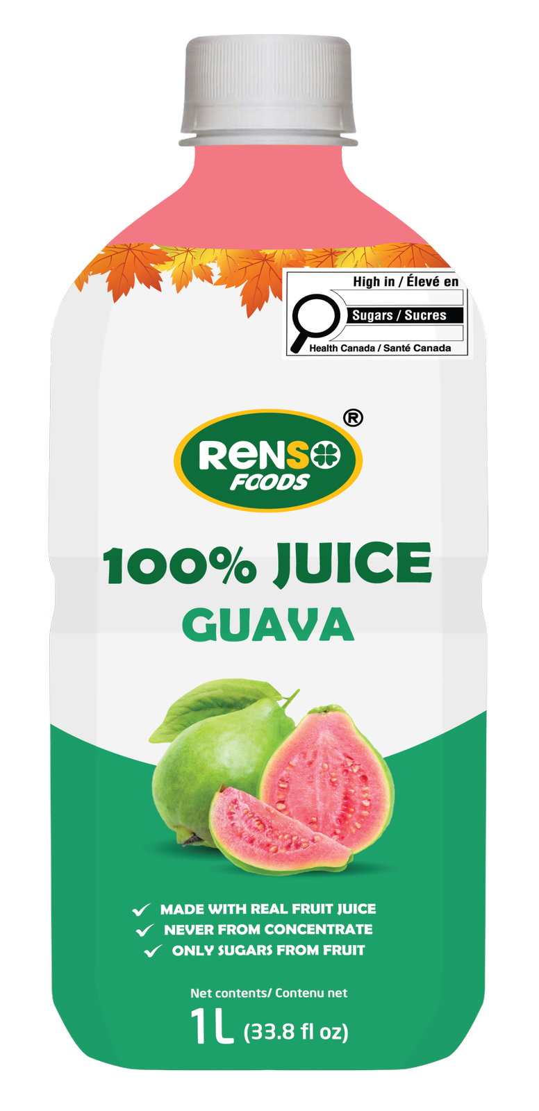 Nước ép ổi RENSÒ 100% (1L, 12 Chai/thùng)