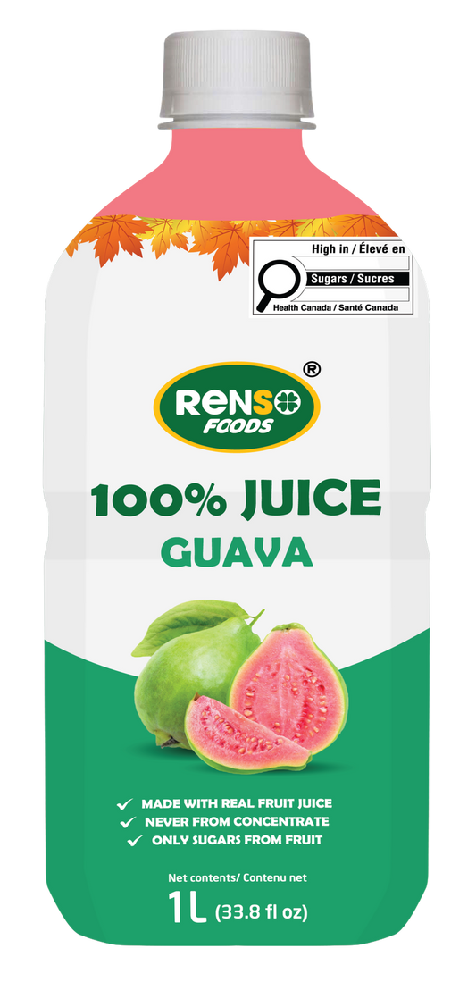 Nước ép ổi RENSÒ 100% (1L, 12 Chai/thùng)