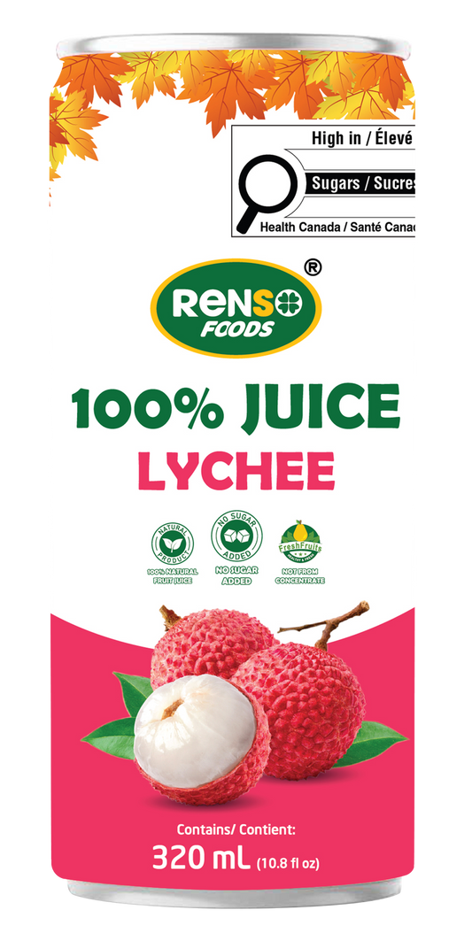 Nước ép vải RENSŌ 100% (320ml, 24 lon/thùng)