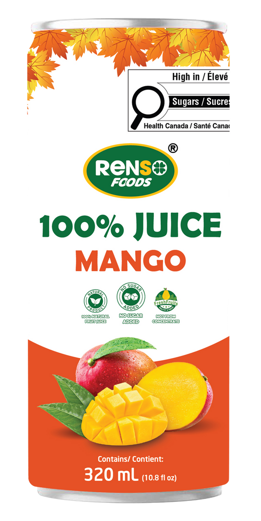 Nước ép xoài RENSO 100% (320ml, 24 lon/thùng)