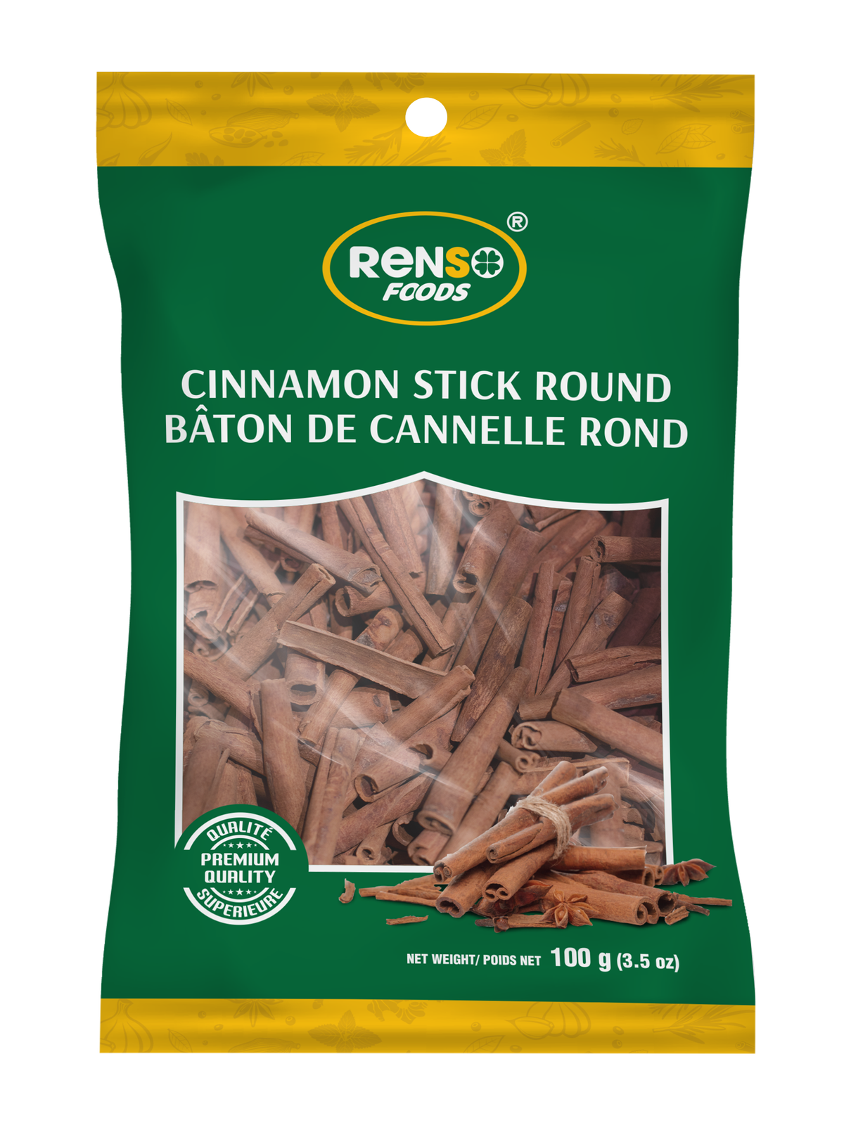 Quế thanh RENSÕ tròn (100g, 24 túi/thùng)