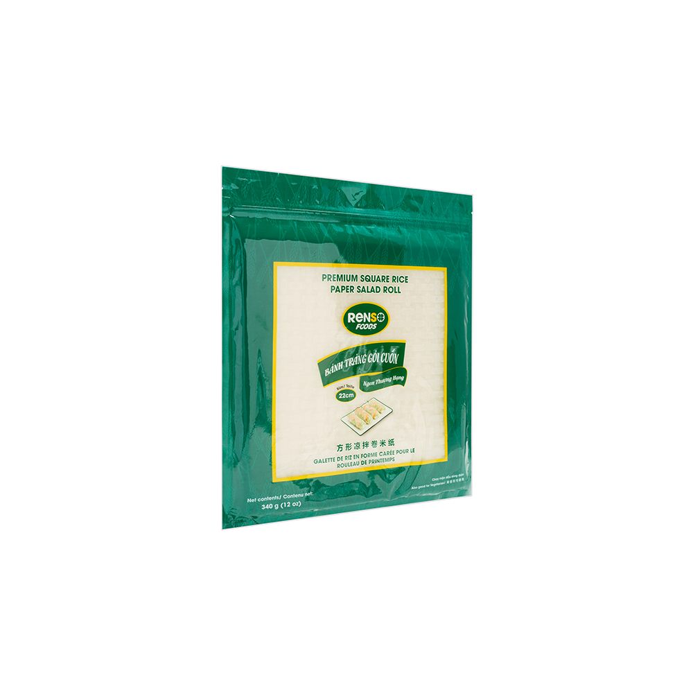 Renso Premium Square Rice Paper Salad Roll (22cm, 340g, 44 bags/case)