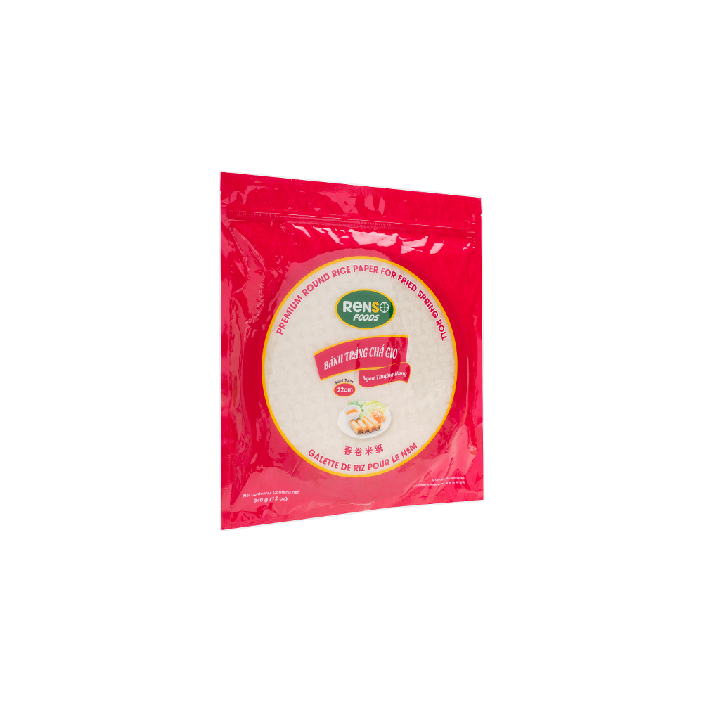 Renso Premium Galettes de Riz Rondes pour Nems (22cm, 340g, 44 sacs/caisse)