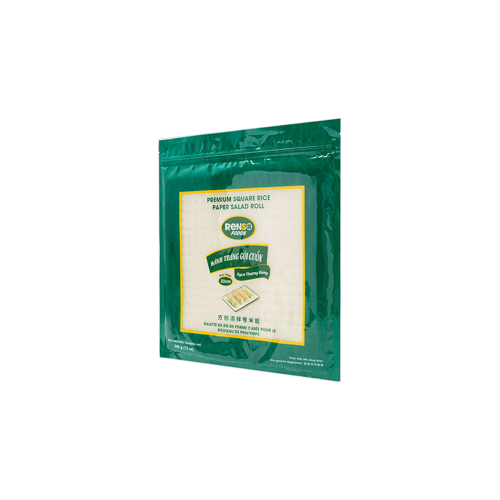 Renso Premium Square Rice Paper Salad Roll (22cm, 340g, 44 bags/case)