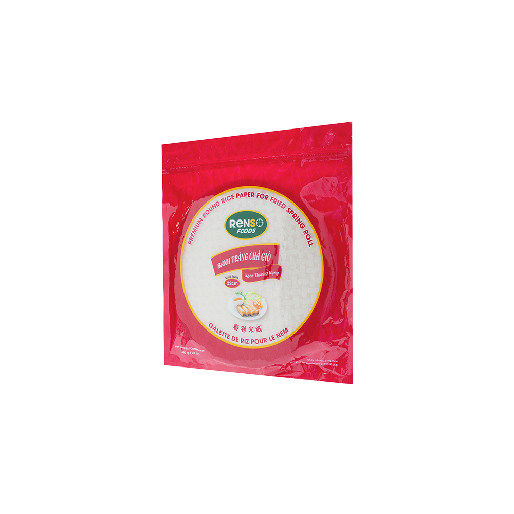 Renso Premium Galettes de Riz Rondes pour Nems (22cm, 340g, 44 sacs/caisse)