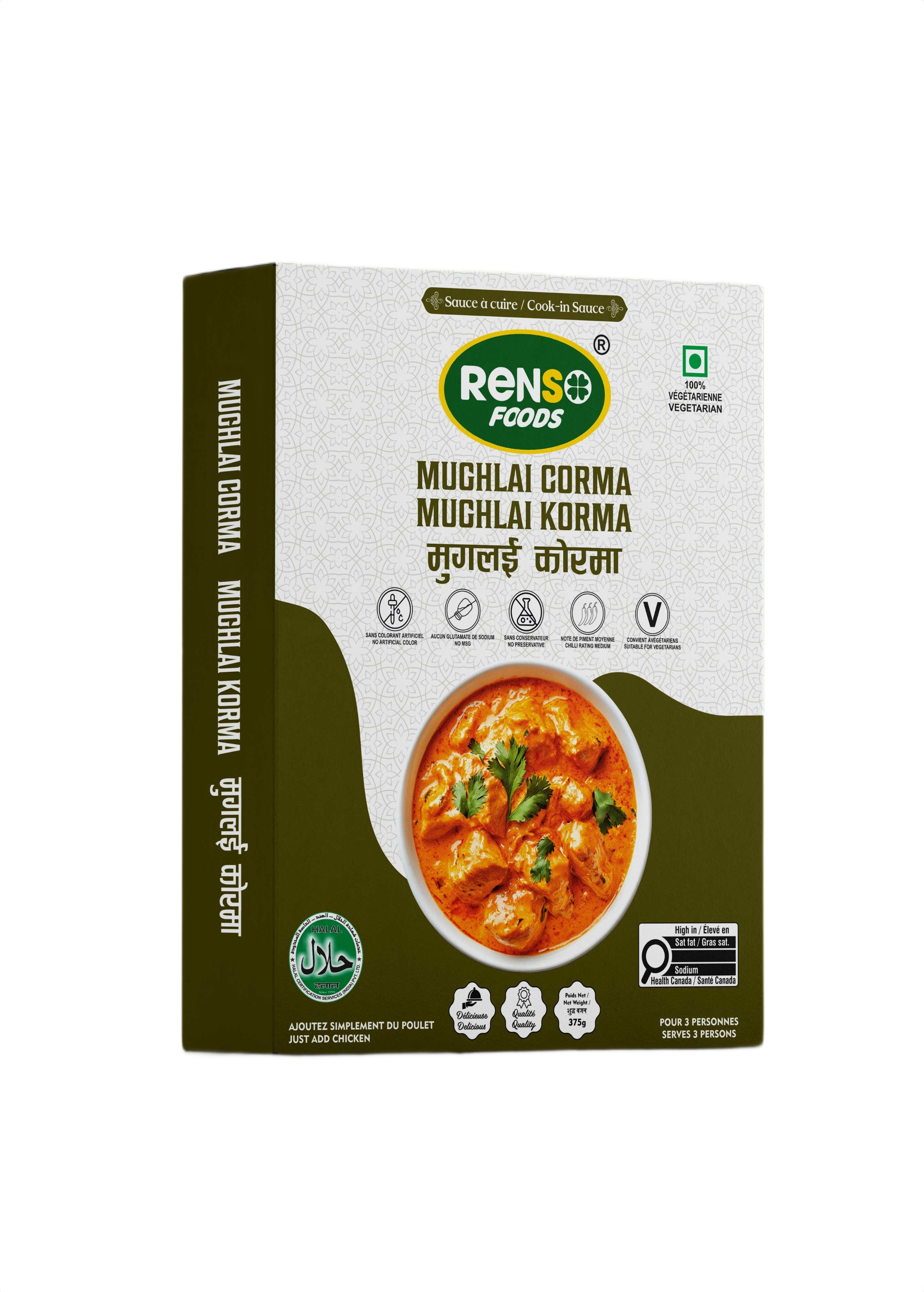 Nước sốt cà ri RENSO Muchilai Korma (375g, 24 hộp/thùng)