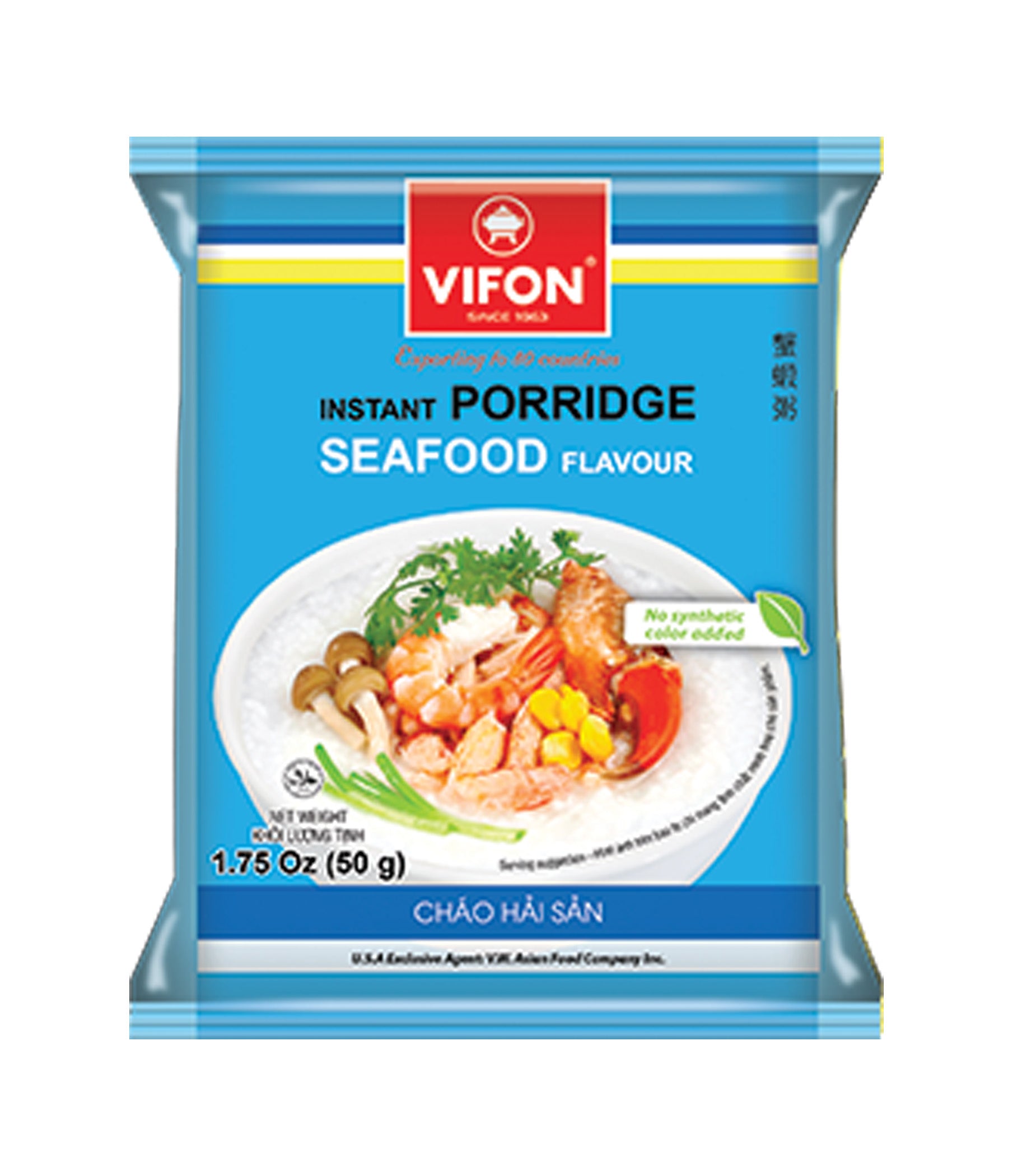 Cháo ăn liền VIFON hương vị hải sản (50g, 50 gói/thùng)