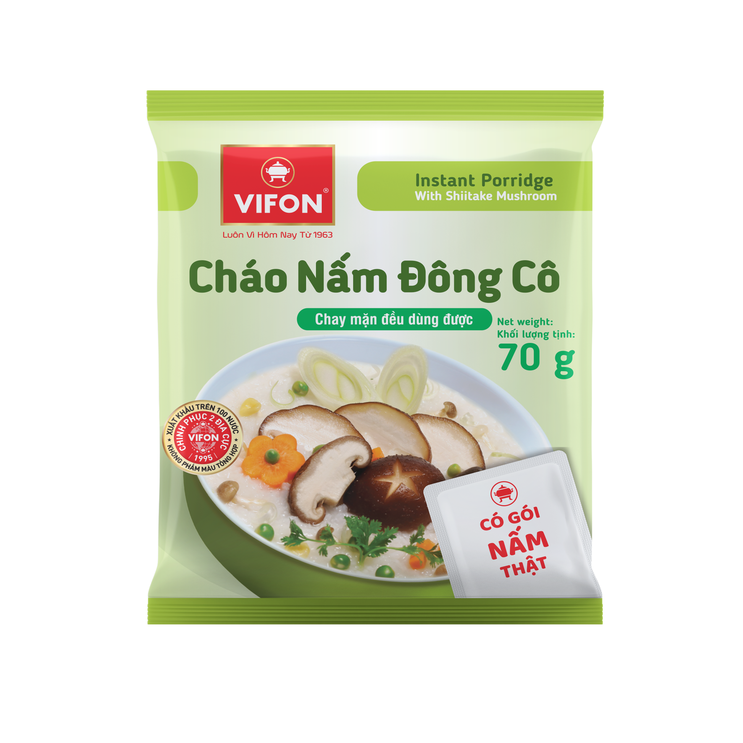 VIFON 香菇速食粥 (70克, 50袋/箱)